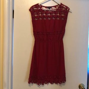 American Eagle Red Crochet Dress